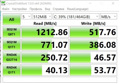 С включенным Write-Cache Mode